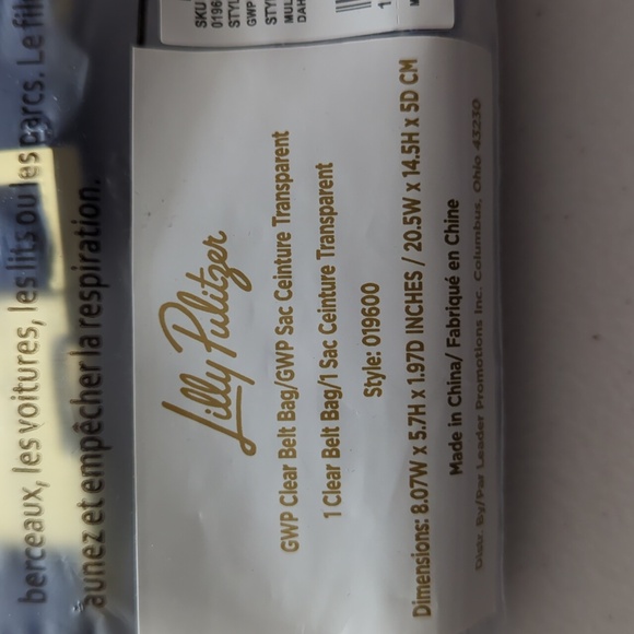 NWT Lilly Pulitzer GWP Clear Belt Bag - Picture 3 of 4